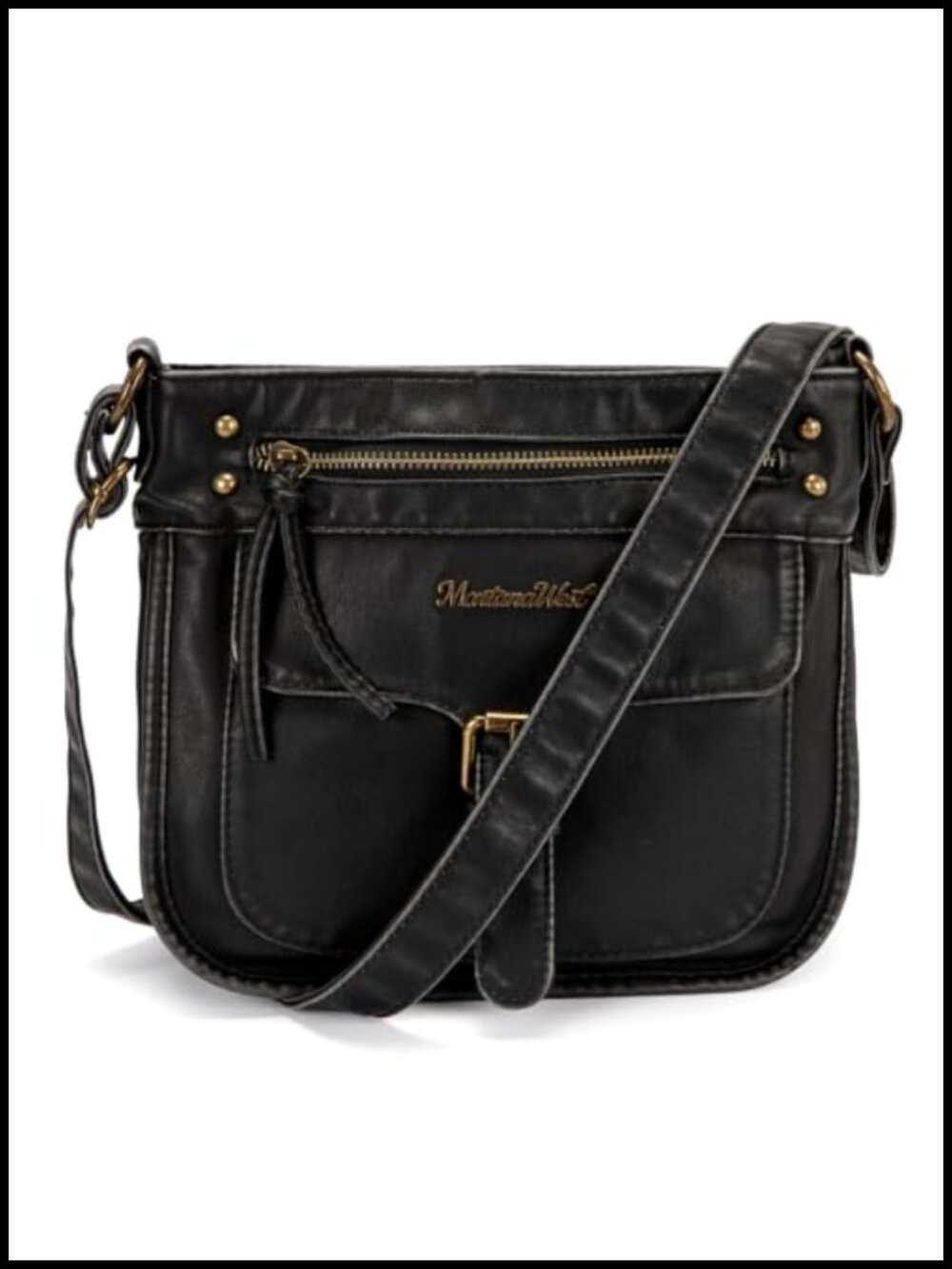 Montana West Multi Pocket Crossbody Shoulder Bag Vegan Leather